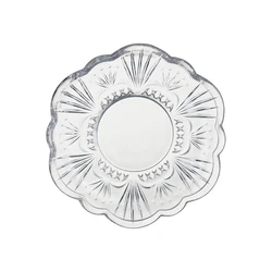 Length 5 inch flower shape classic design crystal glass dish dessert plates for fruit