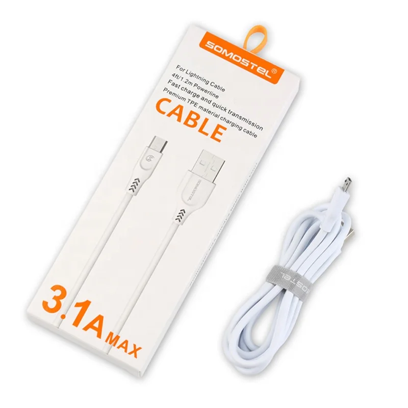  Somostel BT01 OEM ODM 3.1A Прочный TPE высокоскоростной Usb-кабель для быстрой зарядки и передачи данных Micro USB Type-C кабель