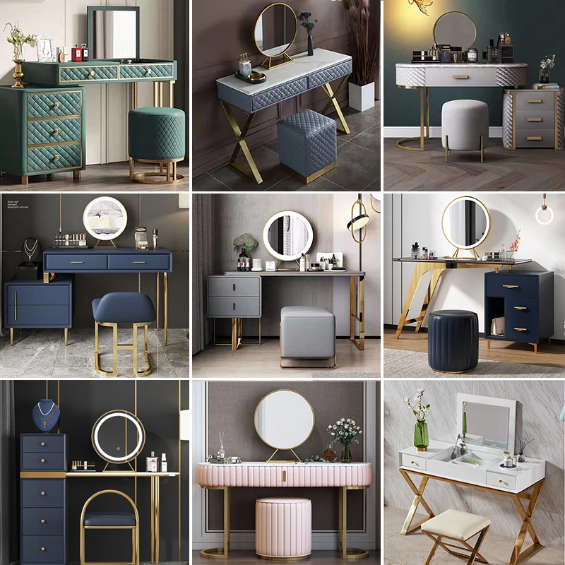 white french Modern luxury mirrored dresser with mirror drawers