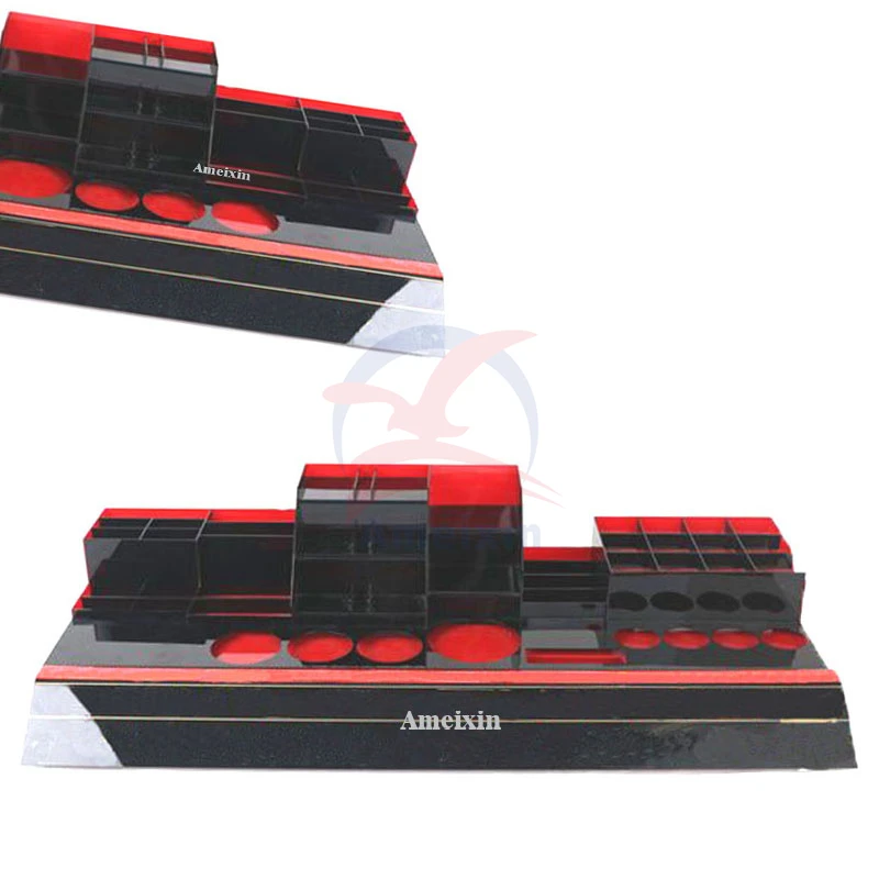 Custom Plastic Cosmetic Display Shop Counter Cosmetics Display Stand Case By Vacuum Forming Plastic