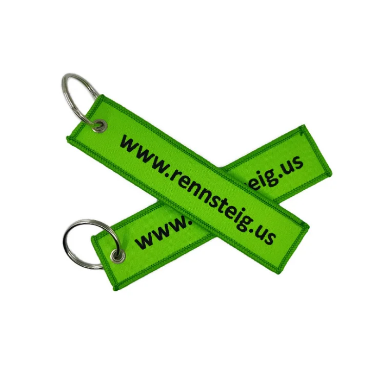 Hight quality custom woven keychains embroidered key tags wholesale