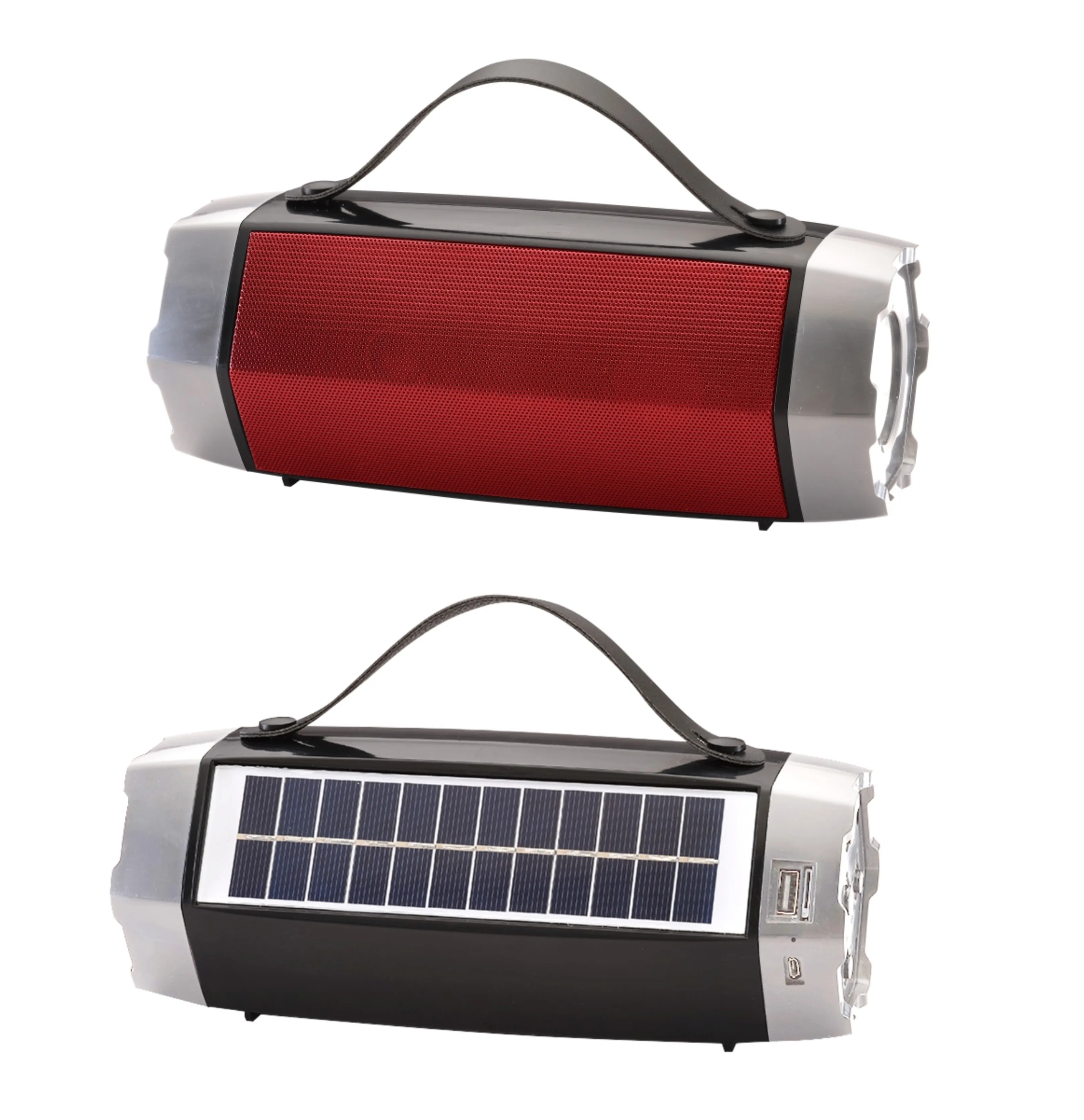 RS-672BT Manufacture high quality perfect sound fm radio blueteeth speaker with torch light  solar panel