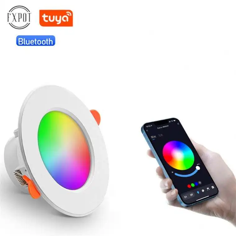 Умный светодиодный потолочный светильник Fxpot, лидер продаж, 15 Вт, Rgb, музыка, синхронизация, умная Регулируемая яркость, светодиодный потолочный светильник