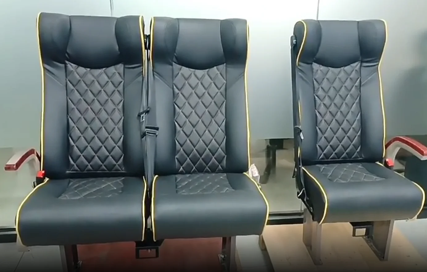 New arrival popular car accessories leather single/double school passenger rear seat with bus table high back bus seat