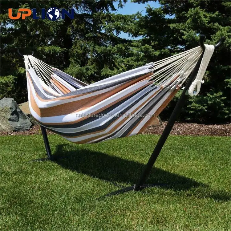 Uplion Double Hammock With Steel Stand 2 Person Adjustable Hammock Bed Storage Carrying Case Included Camping Hammock With Stand