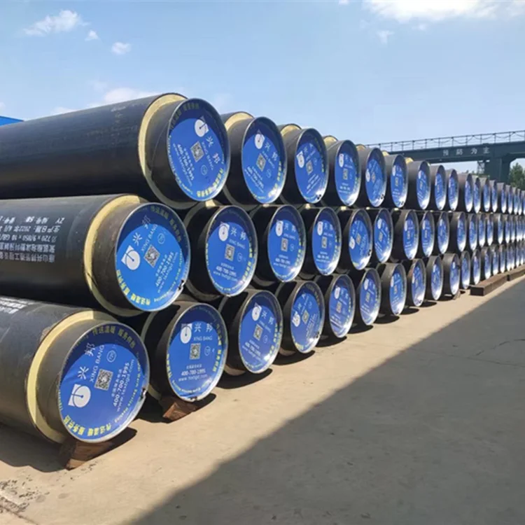 directlt buried underground hdpe polyurethane pu foam thermal isolation pu foam steel pipe for central heating and cooling