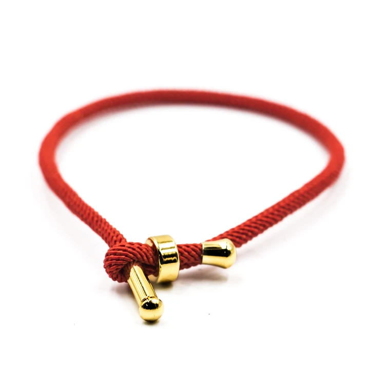 Fashion cord bracelets custom logo 3mm red string lucky bracelet friendship nylon rope adjustable cord bracelet
