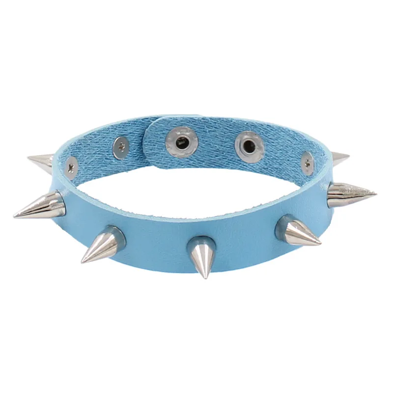 Unique Rivet Stud Wide Cuff Wristband Leather Punk Gothic Rock Bangle Harness Bracelets for Women Men Jewelry