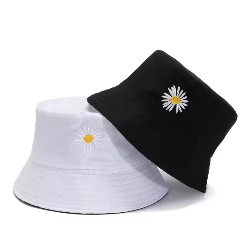 Custom Unisex Outdoor Cartoon Embroidery Logo Cotton Bucket Cap Summer Fisherman Gorras Sun Bucket Hat