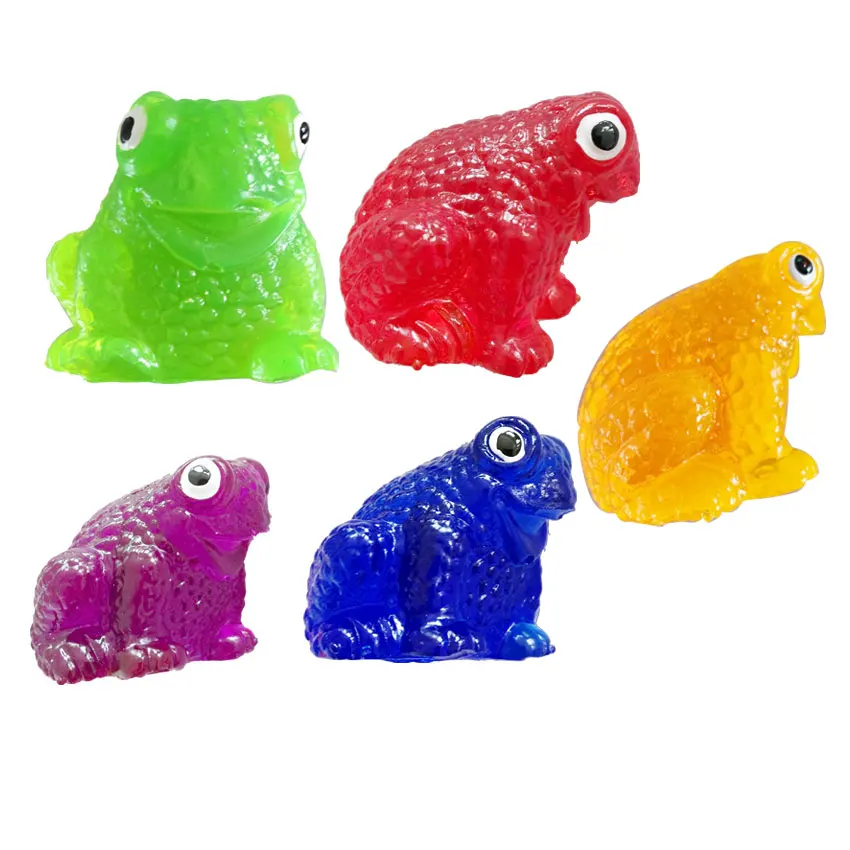 Wholesale TPR squeeze sticky Pressure solution gas transparent material Animal Frogs Toy