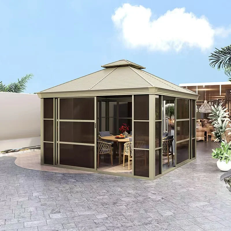 latest Modern prefabricated    garden  windows and doors Outdoor  sunroom sunshade