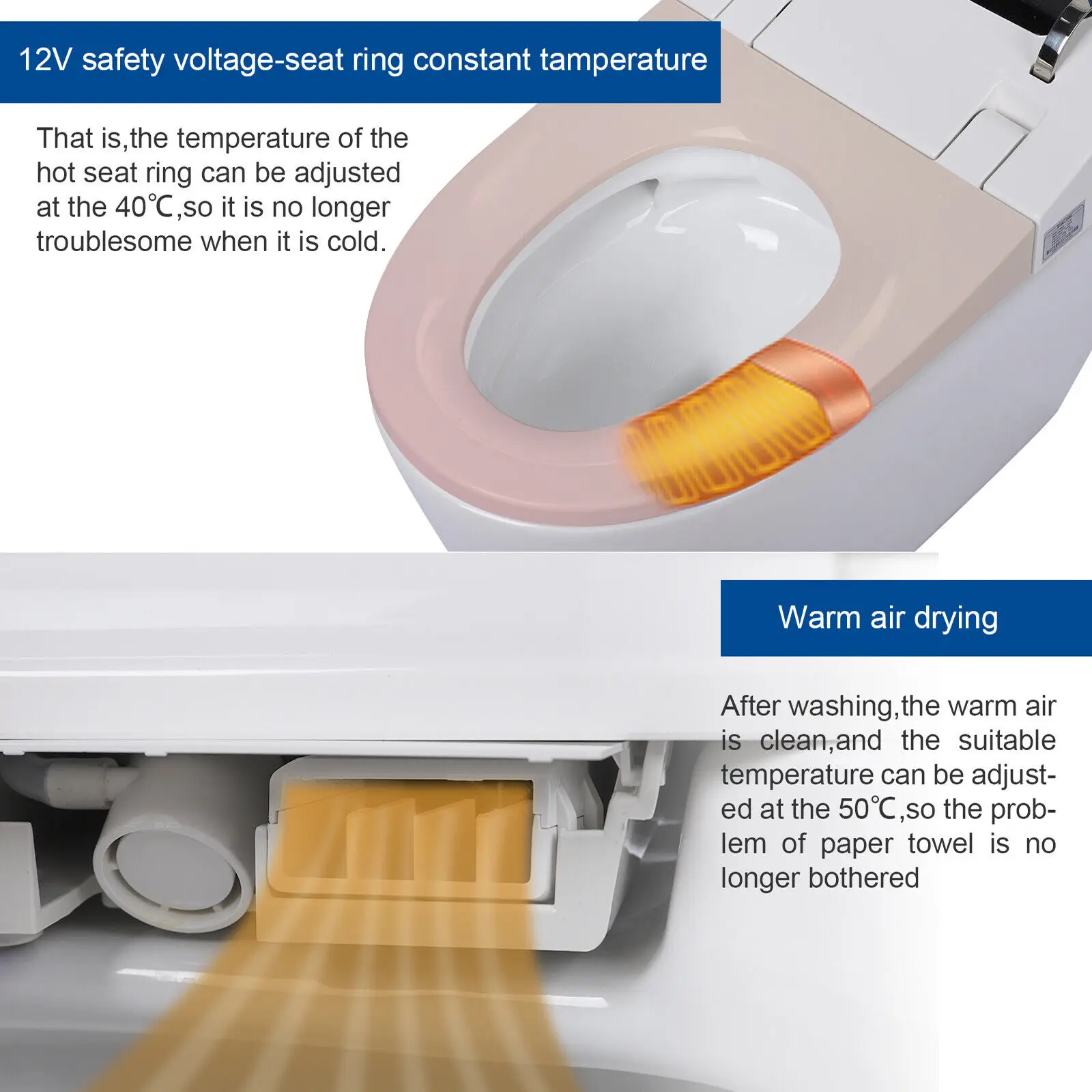 DQOK Floor Mounted Automatic Foot Flush Electric Commode Toilet Bathroom Ceramic Intelligent Smart Toilets