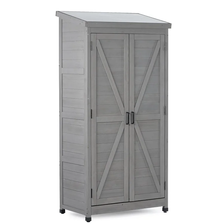 Outdoor Storage Shed Easy Assemble Garden Tool Wooden Storage Box Storage Cabinet