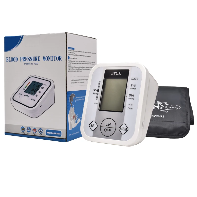 Whole Sale OEM Automatic Digital Blood Pressure Meter Big LCD High Pressure Alarm 99 Memory Cheap Price Blood Pressure Monitor