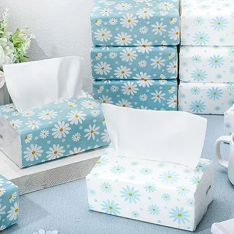 Wholesale Brand Pocket Tissue Paper Napkins Pack Bamboo Wallet Tissue Custom Printed 3Ply 4Ply Virgin Wood Pulp Facial Tissue