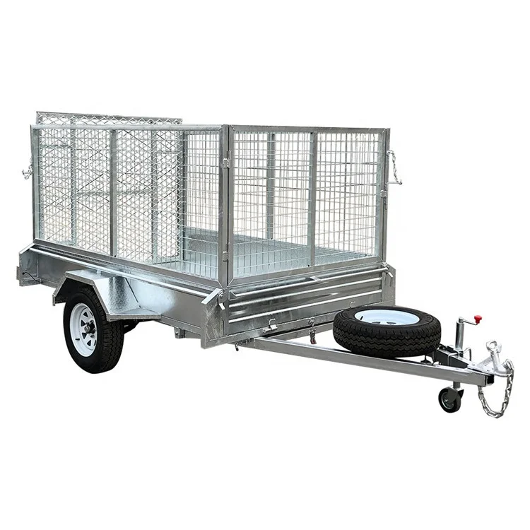 8 x 4  PREMIUM GALVANISED TILT BOX TRAILER WITH 600MM CAGE  and 1400mm ramp HEAVY DUTY SINGLE AXLE FULLY WELDED