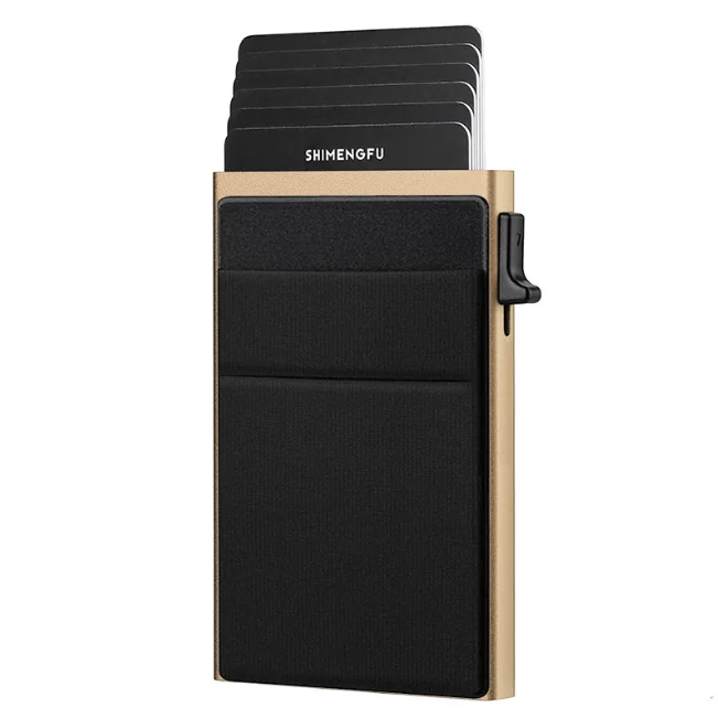 Retractable Id Card Holder Credit Card Holder Minimalist Saffiano Smooth Crazy Horse Leather RFID Slim ID Card Holder