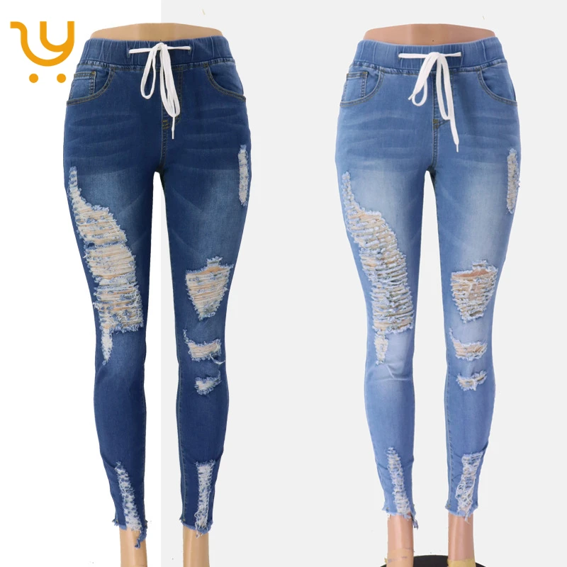 Blue Flare Skinny Jeans Women High Waist Buttons Denim Pants Trousers Full Length Butt Lifting Casual Jeans Plus Size Femme
