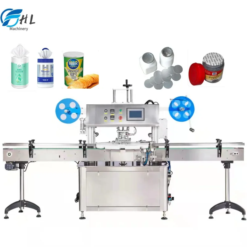 automatic high speed disinfecting wipes can/jar/bottle aluminum foil sealing machine