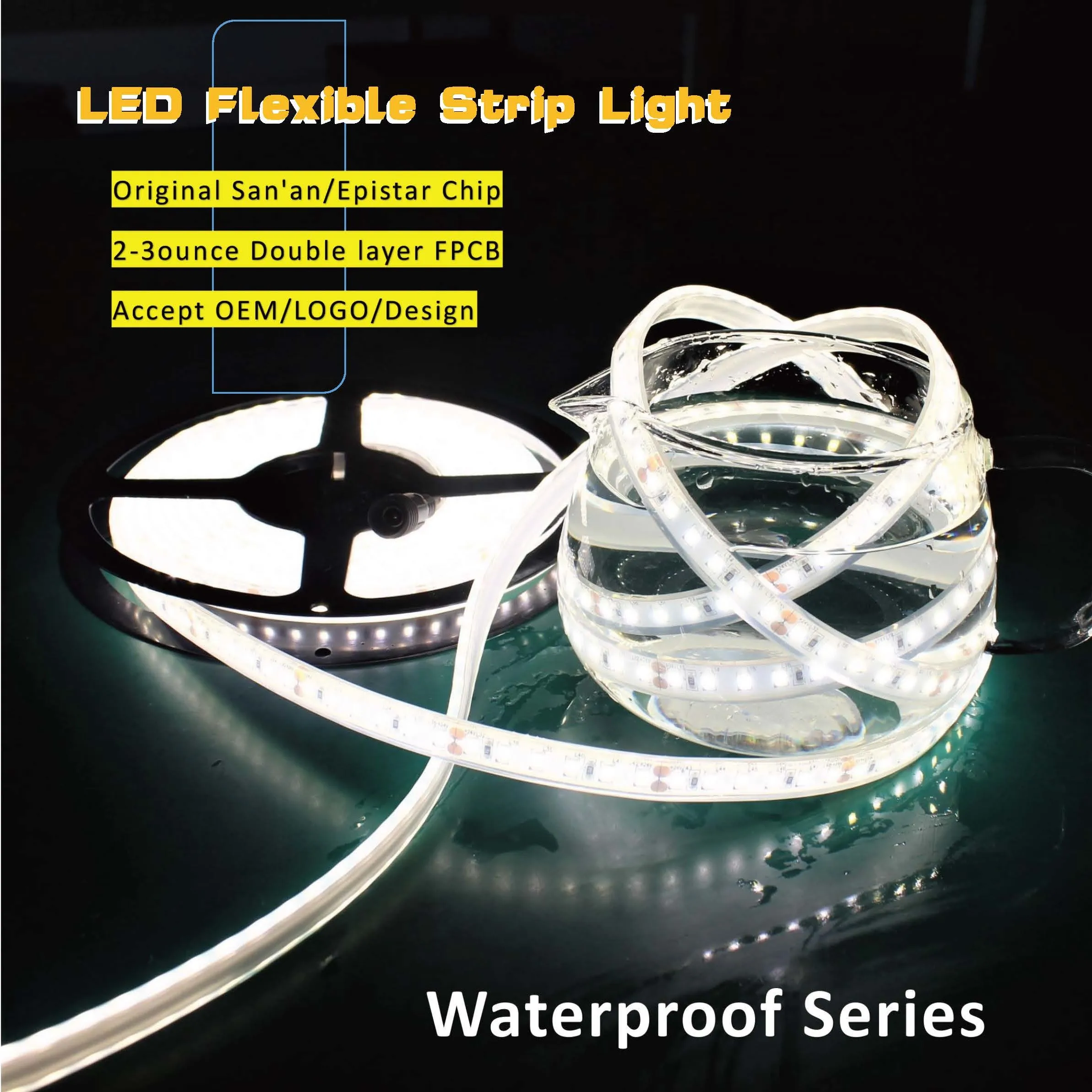 Manufacturer 24v aquaculture submersible ip68 swimming pool underwater led strip