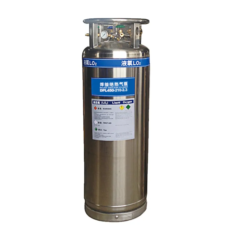 High quality vertical 210Liter welding liquid argon nitrogen oxygen gas cylinder
