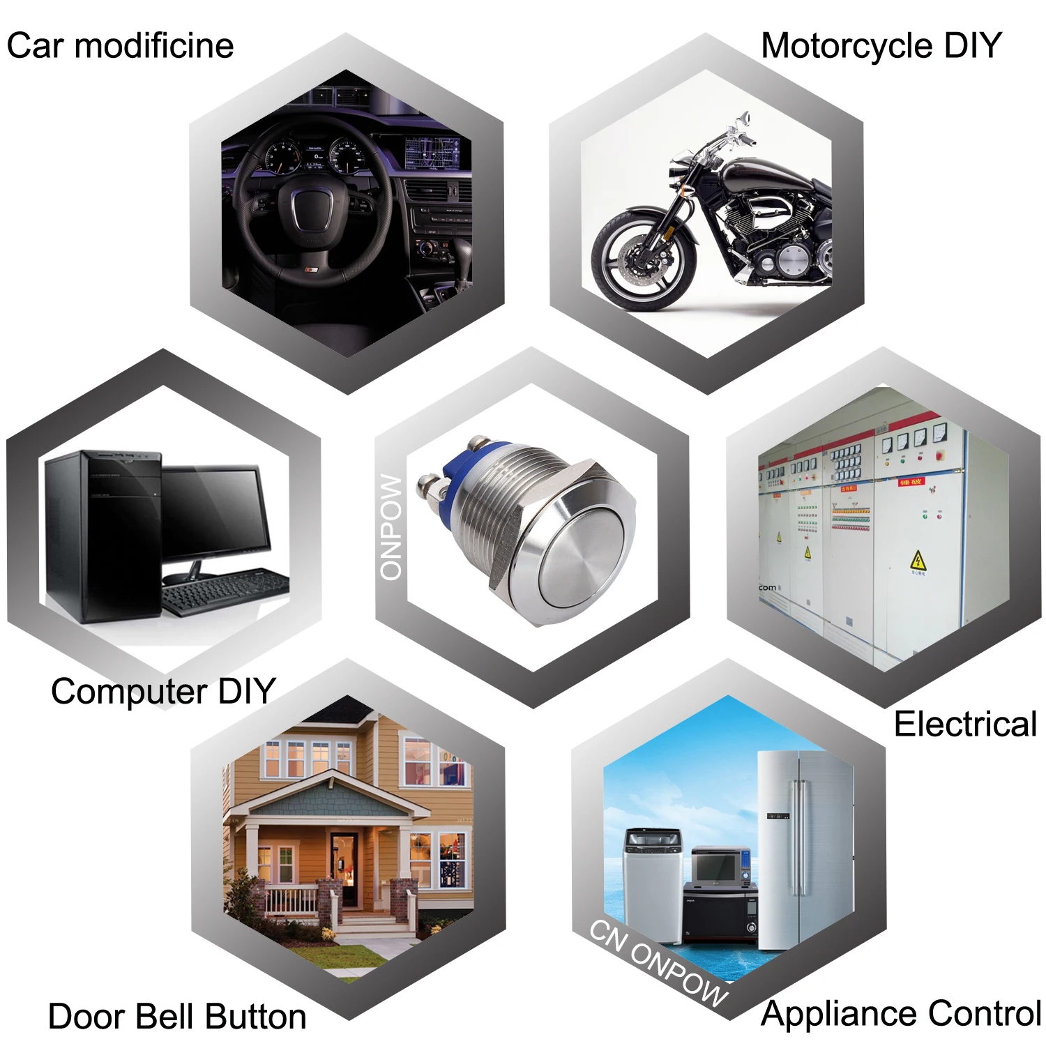 19mm  Metal Momentary welding-free Push Button  Switch Water Proof IP65  1NO