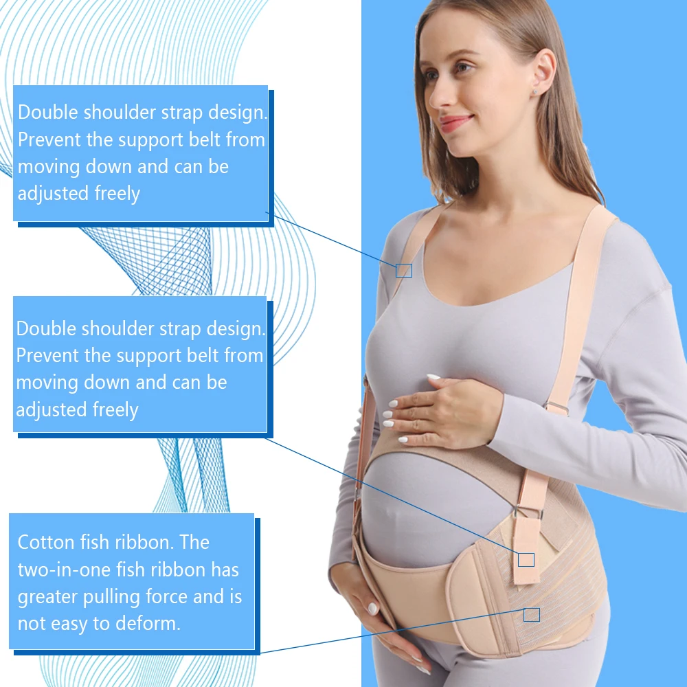 Hot selling Discount  3 in 1 Adjustable Breathable elastic belly back support band brace maternity belt  for Pregnant Women