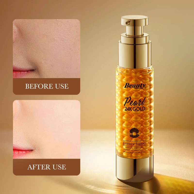lotion pump bottle Brightening 24k gold pearl skin lightening collagen moisturizing cream for face oem firming face cream