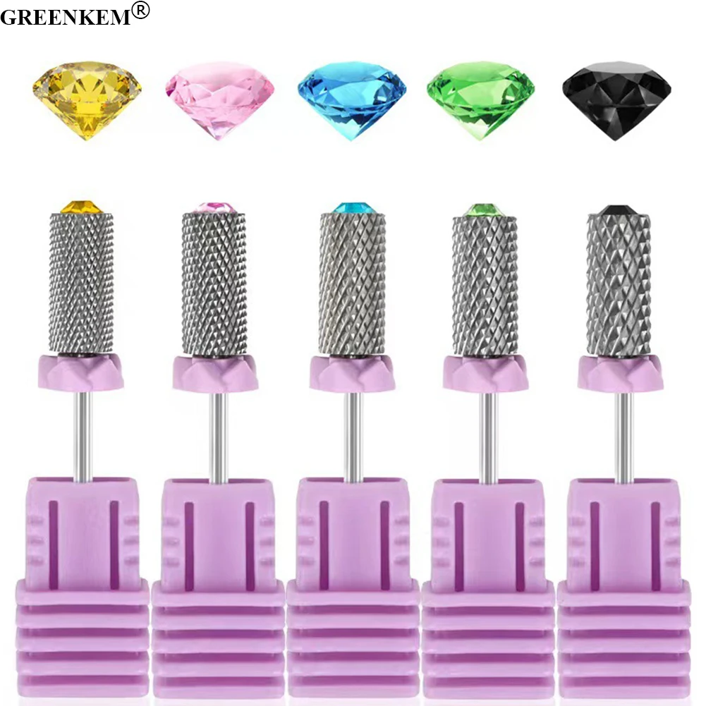 Wholesale Colorful Tungsten Steel Diamond Super Long Tapered Nail Drill Bits Pana 5 In 1 Safety Nail Drill Bit Set