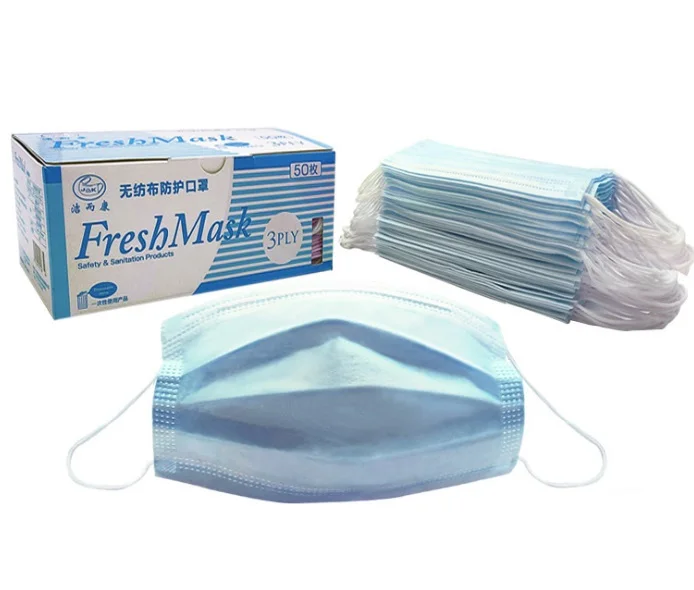 Disposable Non Woven maskss face best selling Manufacturers 3 layer Earloop blue Face Mask