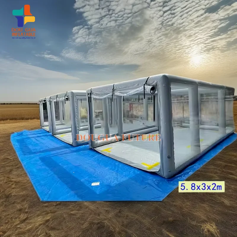 Commercial Portable Outdoor PVC Inflatable Car Tent Cover Clear Car Garage Capsule with Air Blower Accessory