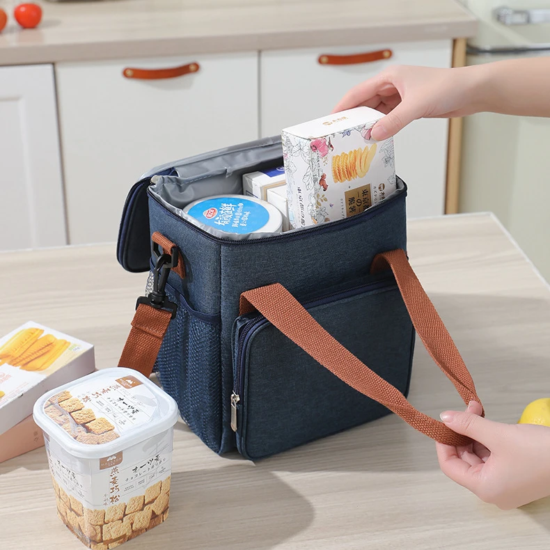Korean version thickened lunch box bento square insulation portable picnic ice outdoor fresh-keeping lunch bag