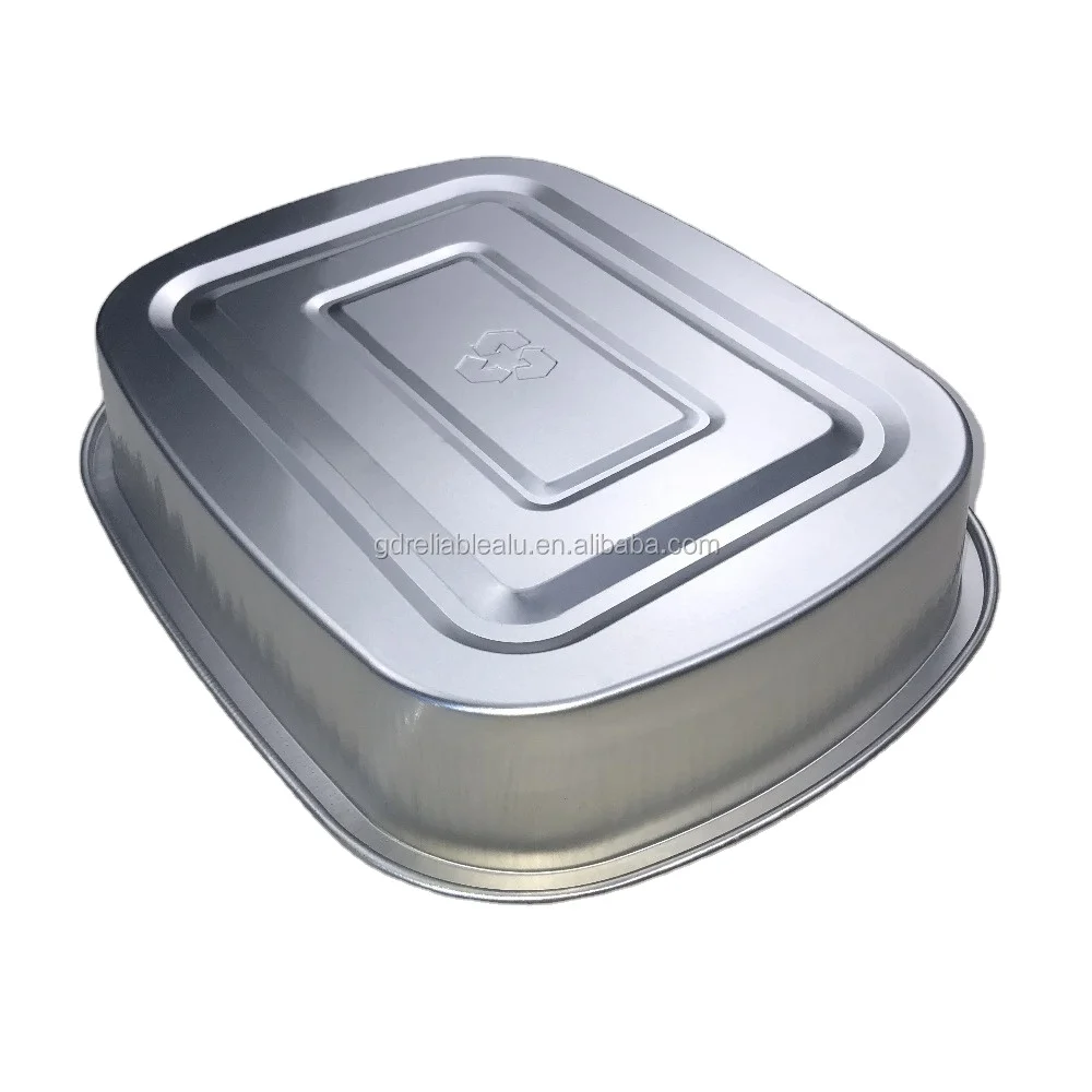 Professional manufacture 700ml oval shape disposable smooth aluminum foil food container with black color coating