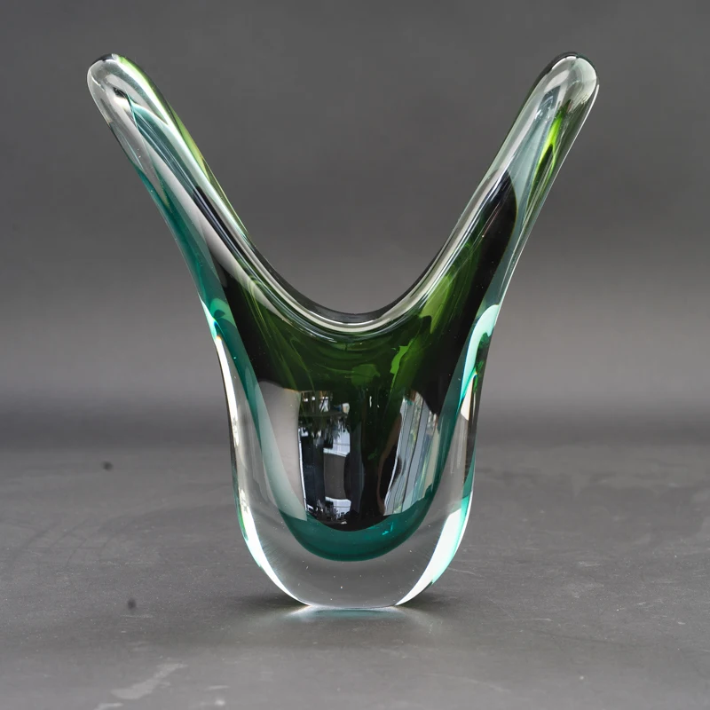 Luxury Home Decor Multicolor Abstract Art Hand Blown Murano Crystal Glass Vase