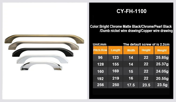 Chrome Plated brushed Nickel Wire Drawing Cabinets Handle Drawer Kitchen Pull Handles