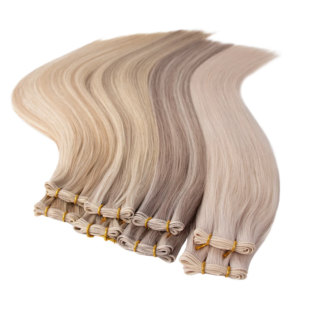 Wholesale Customized Thick End No Shedding Virgin 100% Human Hair Russian Genius Weft Hair Extensions