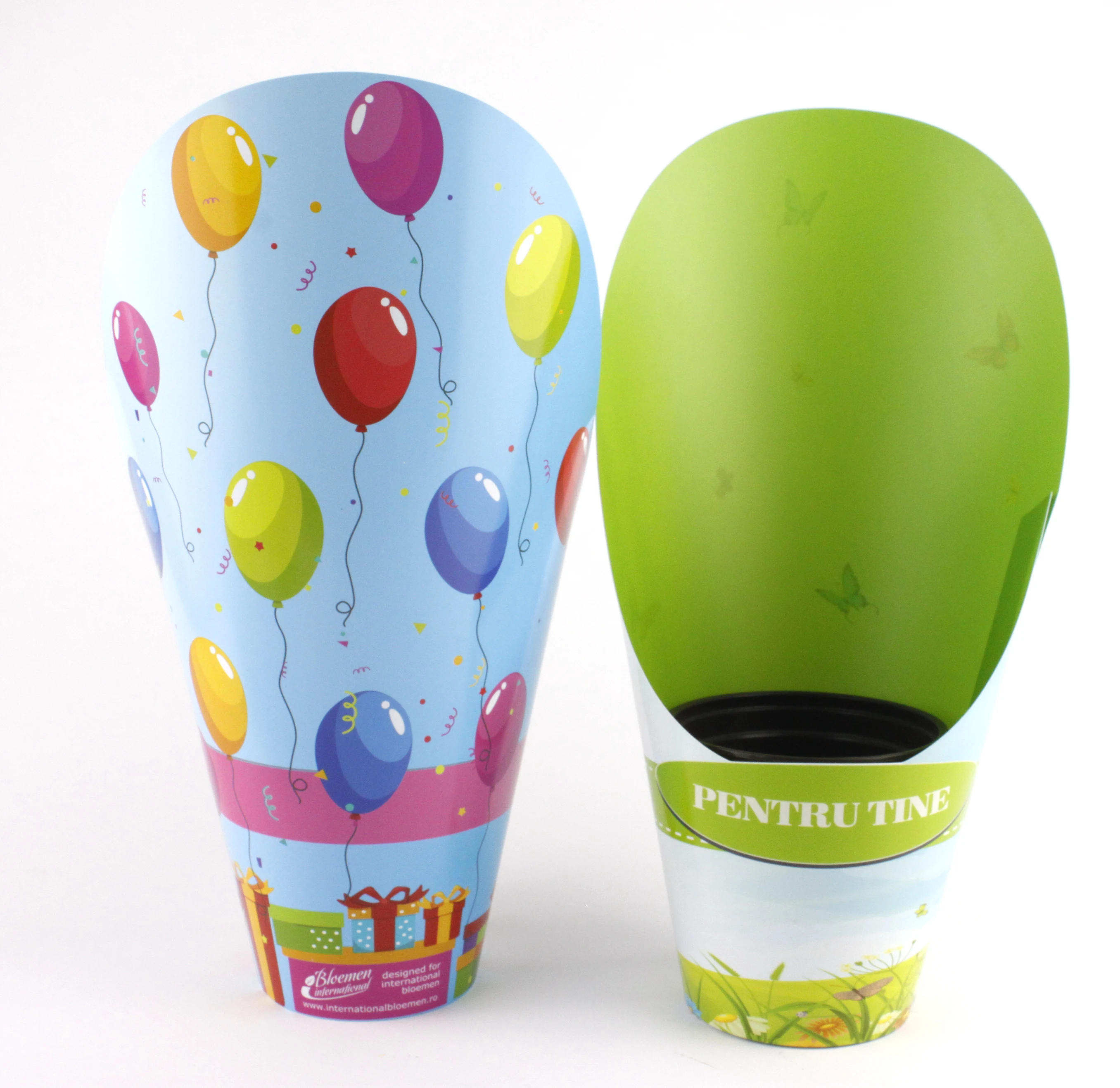 plastic Printing plant pot cover, Flower customized decorate plastic plant pot