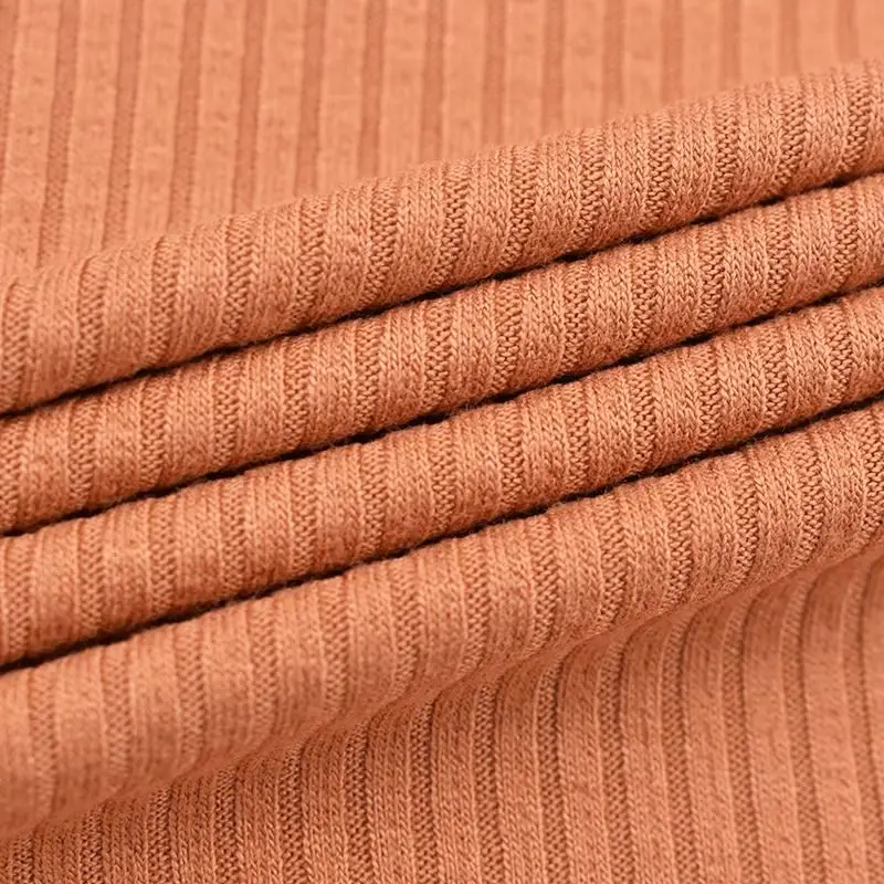 High elastic 30S rayon spandex rib fabric soft feeling breathable knitting fabric