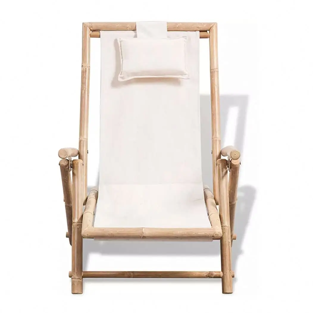  Custom Design Low Price Silla De Playa Simple Style Seat Leisure Foldable Lightweight Natural Bamboo Beach