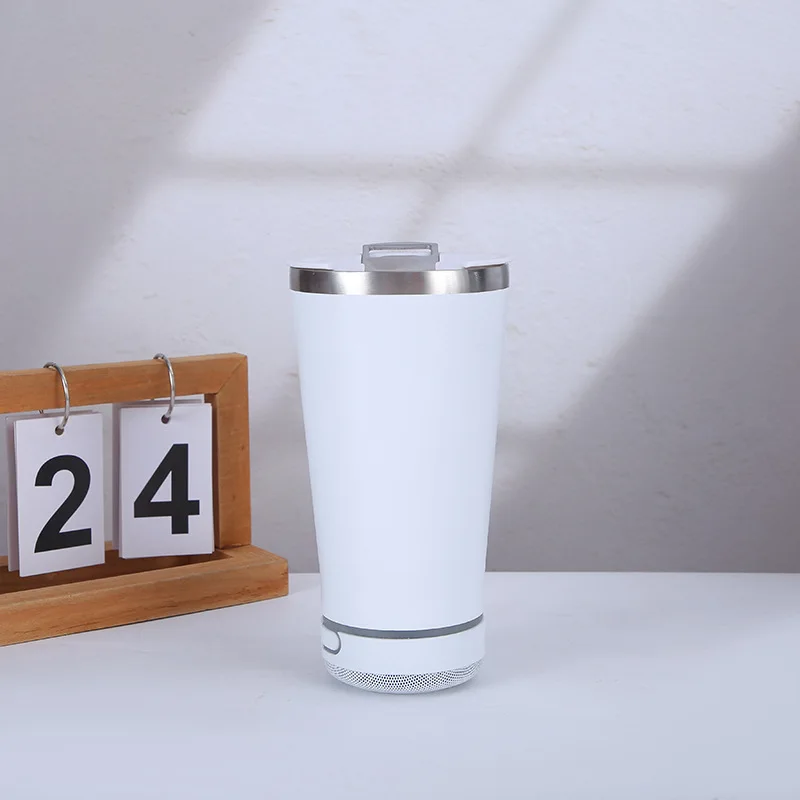 Custom Logo stainless double wall insulated opener 16oz beer mug music speaker 16oz beer mug with speaker