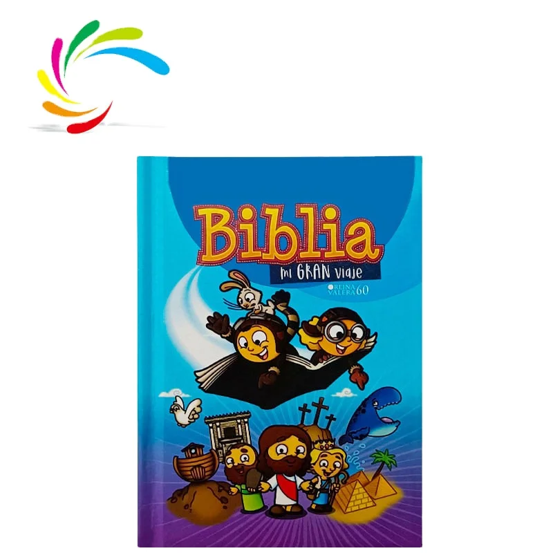 New design custom  hardcover Spanish biblia Reina Valera 60 children bible printing with illustration