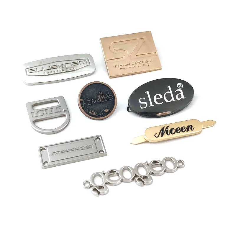 Luxury Metal Logo Tags Custom Brand Name Metal Plates High Quality Metal Logo For Clothing Bag