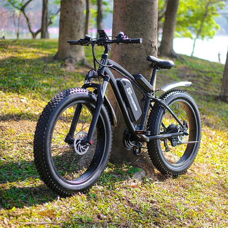 21 Speeds 4.0 Fat Tire Long Range Electric Bike Chinese Manufacturer Front And Rear Light Full Suspension