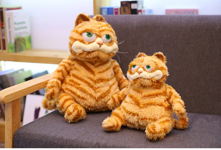 30cm/11.8in Fat Orange Plush Cat Stuffed Animals Toy Lifelike Yellow Tabby Cat Kitty Toy Snuggly Soft Funny Looking Easter Gift