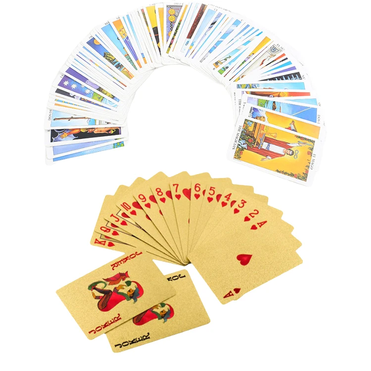 Customized Playing Cards Waterproof Golden Poker Gold Playing Cards 24k Bonus Playing Cards