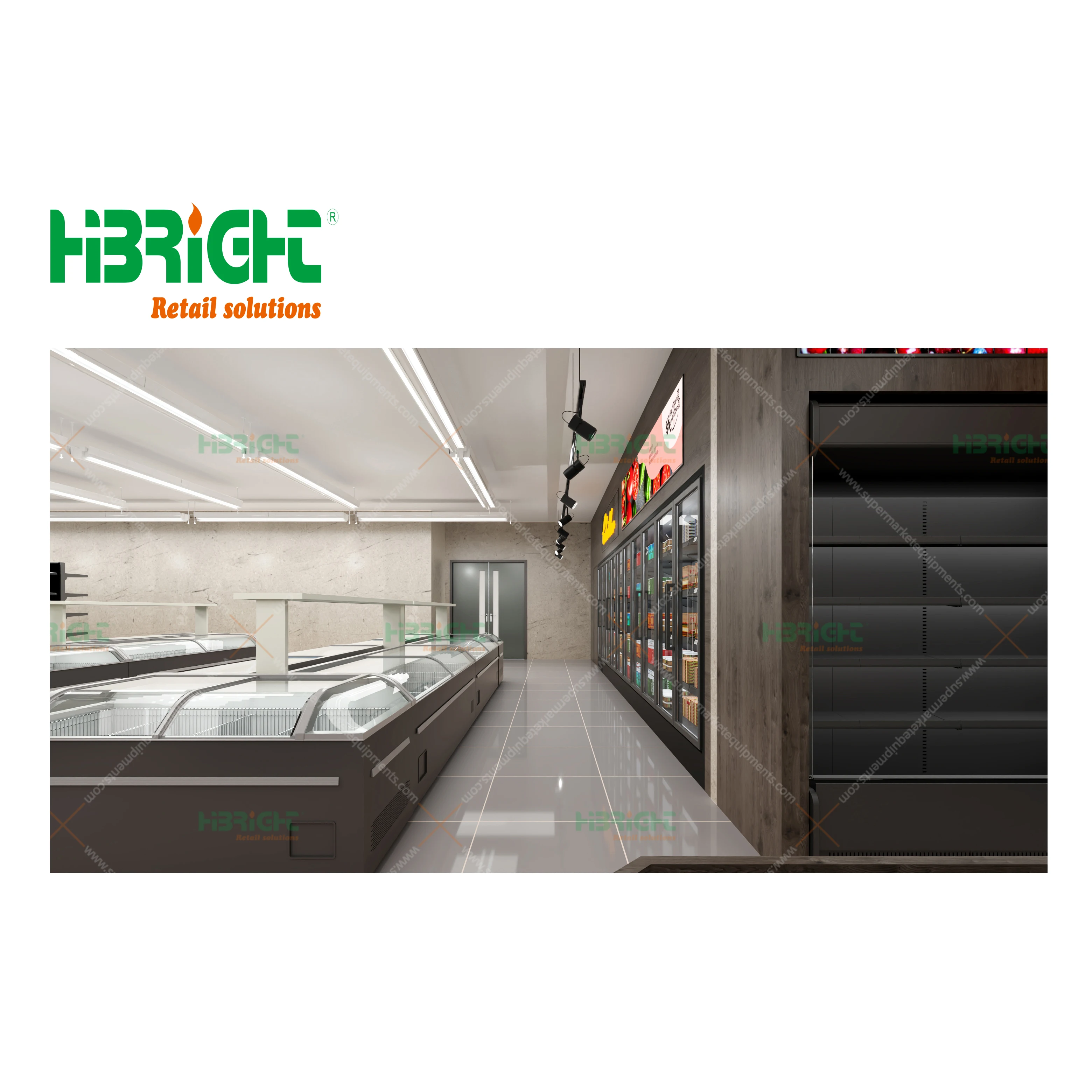 Commercial Supermarket Equipment Shelves Display Retail Solution Layout Design