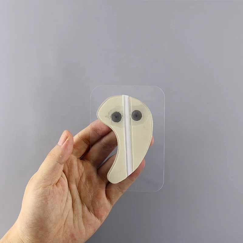 5.5 * 8.5cm Ear Shape Two Snap Button Connectors Electrode Therapy Massage Patch Foam Electrode Pad