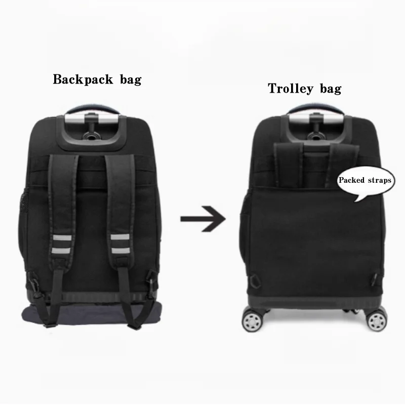 Cute Printed Wheeled Rolling Backpack For School Kids Trolley Bags Big Wheel High Quality Back Pack
