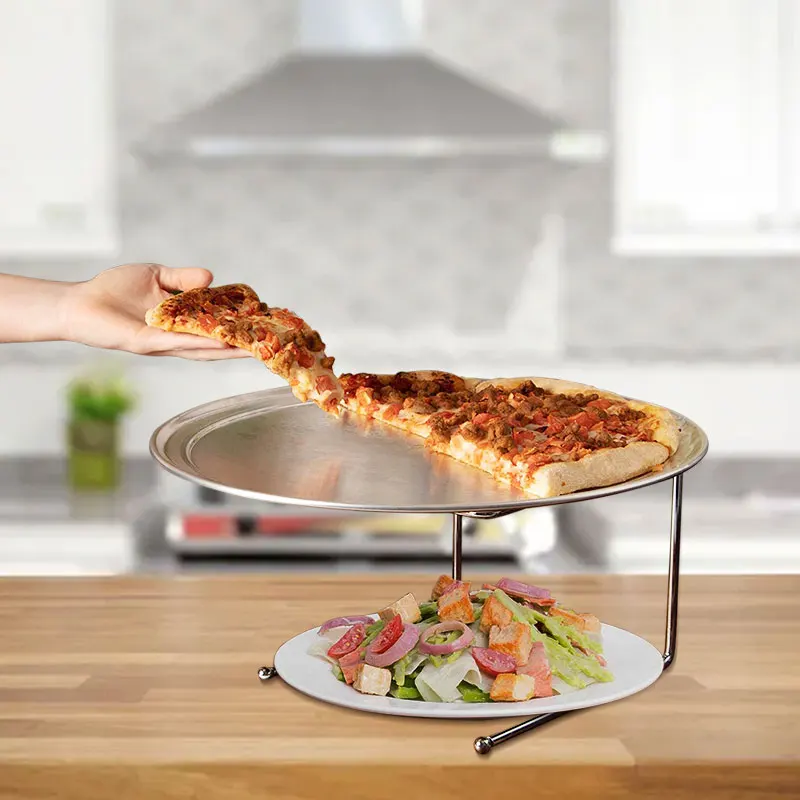 High Quality Iron And Aluminum Hot Wire Riser Metal Cone Table Tray Pizza Pan Stand