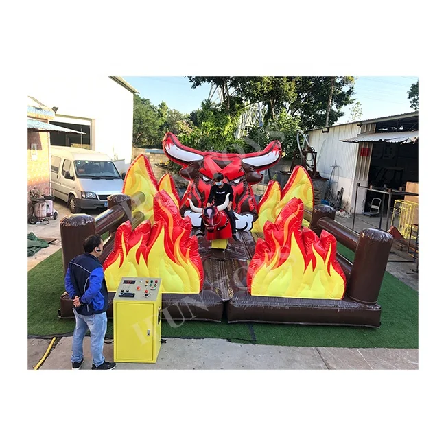 Theme Park Rides Inflatable Mechanical Bull Rodeo / Mechanical Inflatable Bull Riding Machine For Sale